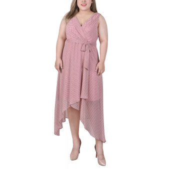 Plus Size Sleeveless Wrap Chiffon Dress