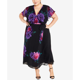 Trendy Plus Size Tied Rose Maxi Dress