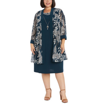 Plus Size 2-Pc. Printed Jacket & Dress Set