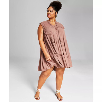 Trendy Plus Size Tiered Swing Dress
