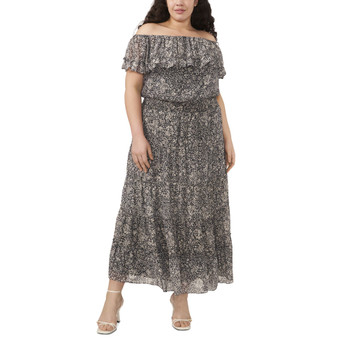 Plus Size Off-The-Shoulder Tiered Maxi Dress