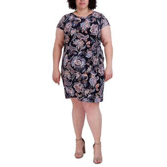 Plus Size Round-Neck Jersey Sheath Dress