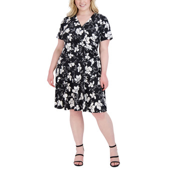 Plus Size Surplice Tiered Dress