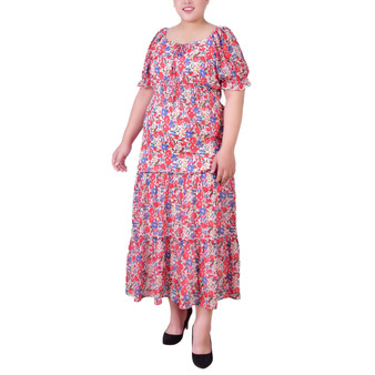 Plus Size Maxi Short Sleeve Dress