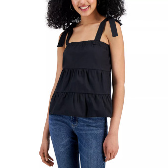 Juniors' Tiered Tie-Strap Camisole