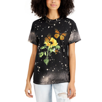 Juniors' Cotton Butterfly-Print T-Shirt