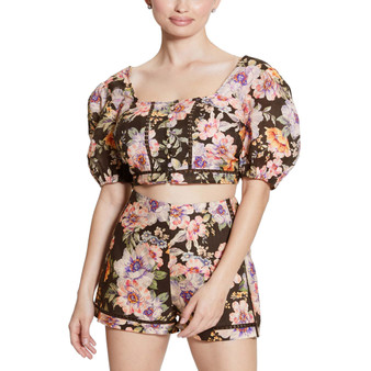 Women's Cassandra Square-Neck Puff-Sleeve Top