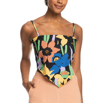 Juniors' Iconic Place Floral-Print Cropped Top