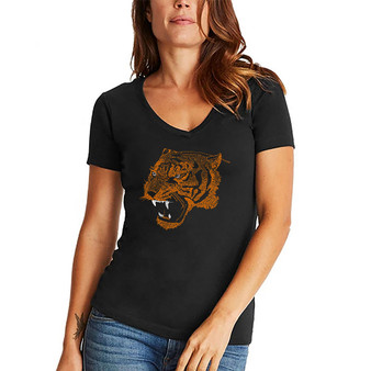Women's Word Art V-Neck Beast Mode T-Shirt