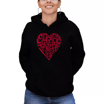 Women's Word Art Crazy Little Thing Called Love Hooded Sweatshirt
