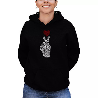 Women's K-Pop Word Art Hooded Sweatshirt