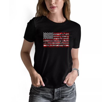 Women's Fireworks American Flag Short Sleeve T-shirt