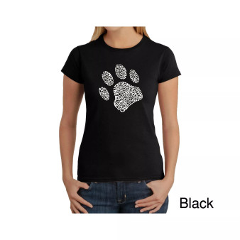 Women's Word Art T-Shirt - Dog Paw