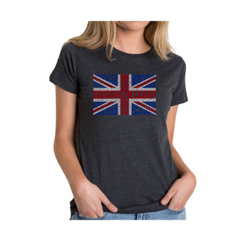 Women's Premium Blend T-Shirt with God Save The Queen Word Art