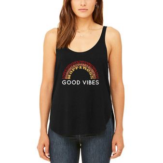 Women's Word Art Good Vibes Flowy Tank Top