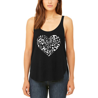 Women's Premium Word Art Flowy Heart Notes Tank Top