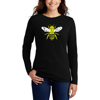 Women's Bee Kind Word Art Long Sleeve T-shirt