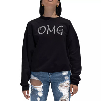Women's Word Art Crewneck OMG Sweatshirt