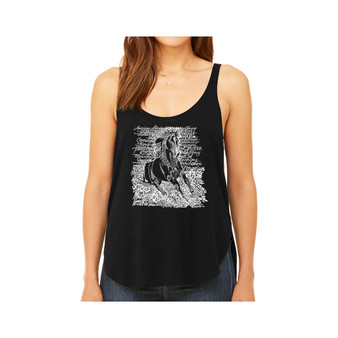 Women's Premium Word Art Flowy Tank Top- Popular Horse Breeds