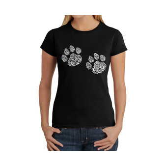 Women's Word Art T-Shirt - Meow Cat Prints