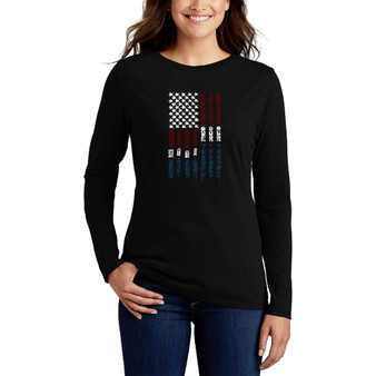 Women's Support Our Troops Word Art Long Sleeve T-shirt