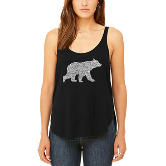 Women's Premium Word Art Flowy Mama Bear Tank Top
