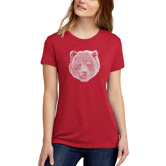 Women's Premium Blend Word Art Bear Face T-shirt