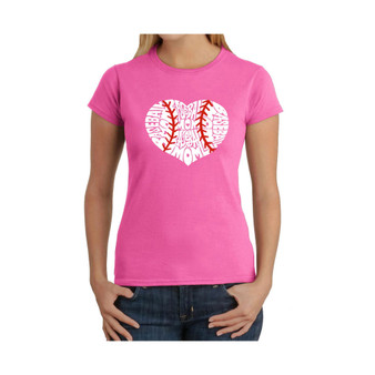 Women's Word Art T-Shirt - Baseball Mom