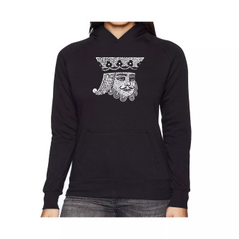 Women's Word Art Hooded Sweatshirt - King Of Spades