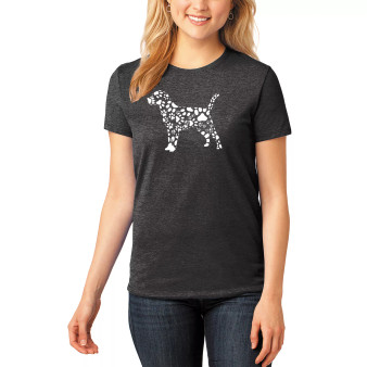 Women's Premium Blend Dog Paw Prints Word Art T-shirt