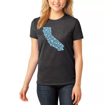 Women's Premium Blend California Hearts Word Art T-shirt