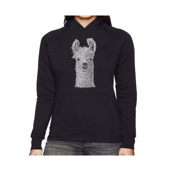 Women's Word Art Hooded Sweatshirt -Llama