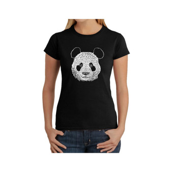 Women's Word Art T-Shirt - Panda Face
