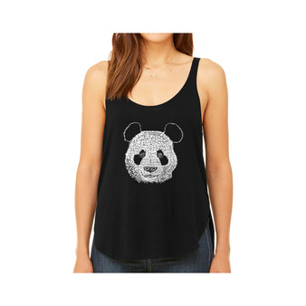 Women's Premium Word Art Flowy Tank Top- Panda