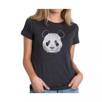 Women's Premium Word Art T-Shirt - Panda Face