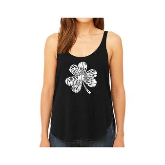 Women's Premium Word Art Flowy Tank Top- Kiss Me I'M Irish