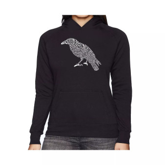 Women's Word Art Hooded Sweatshirt -Edgar Allen Poe's The Raven