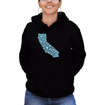 Women's California Hearts Word Art Hooded Sweatshirt