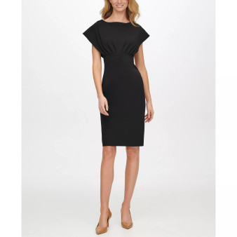 Women's Boat-Neck Scuba Crepe Sheath Dress