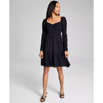 Women's Ruched Fit & Flare Mini Dress