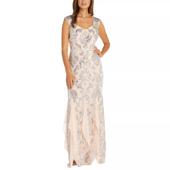 Women's Fleur Sequinned Long A-Line Dress