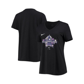 Women's Black 2021 MLB All-Star Game Floral V-Neck T-shirt