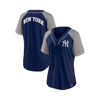Women's Branded Navy New York Yankees Ultimate Style Raglan V-Neck T-shirt