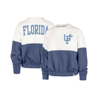Women's White, Royal Florida Gators Take Two Bonita Pullover Sweatshirt