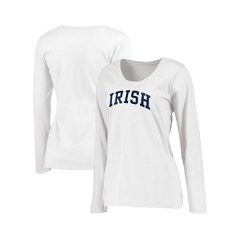 Women's Branded White Notre Dame Fighting Irish Logo Arch Long Sleeve T-shirt