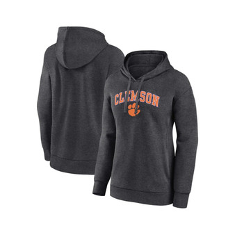 Women's Branded Heather Charcoal Clemson Tigers Evergreen Campus Pullover Hoodie