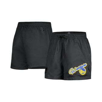 Women's Black Golden State Warriors Script Woven Shorts