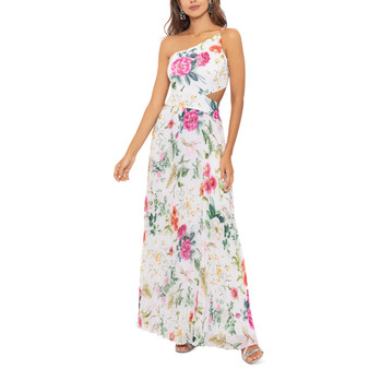 Women's Floral-Print One-Shoulder Gown