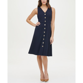 Button-Front A-Line Dress