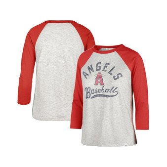 Women's Gray Los Angeles Angels City Connect Retro Daze Ava Raglan 3/4-Sleeve T-shirt